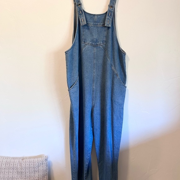Oversized Blue Denim Dungaree Overalls - Picture 3 of 7